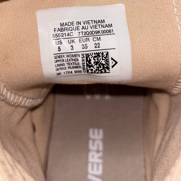 Converse Chuck Taylor All Star Hi Womens Size 5 Papyrus Ivory Snake Sneakers - Picture 7 of 9